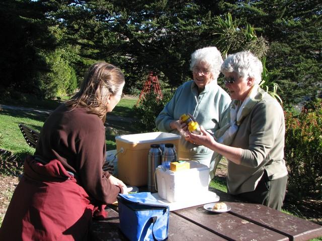 2007-05-16 NZ Sumner, Godley Head, Lyttelton Eleanor & Elaine IMG_7512 We met Eleanor and Elaine on a drive near Sumner and had lunch with them.  They share grandchildren, Elaine's daughter having married Eleanor's son.  